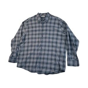 Peter Millar XXL Blue/Tan Plaid Check Button Down Long Sleeve Shirt